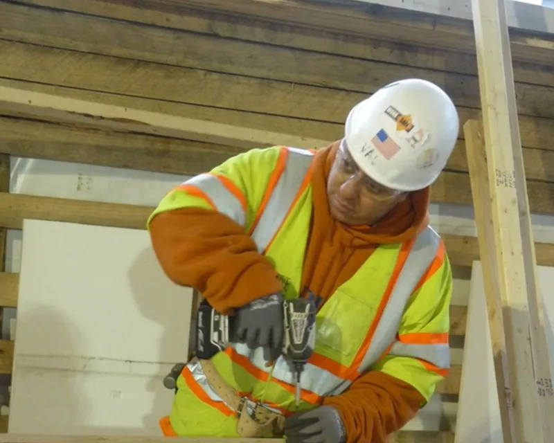 Valerie Adams drilling wood