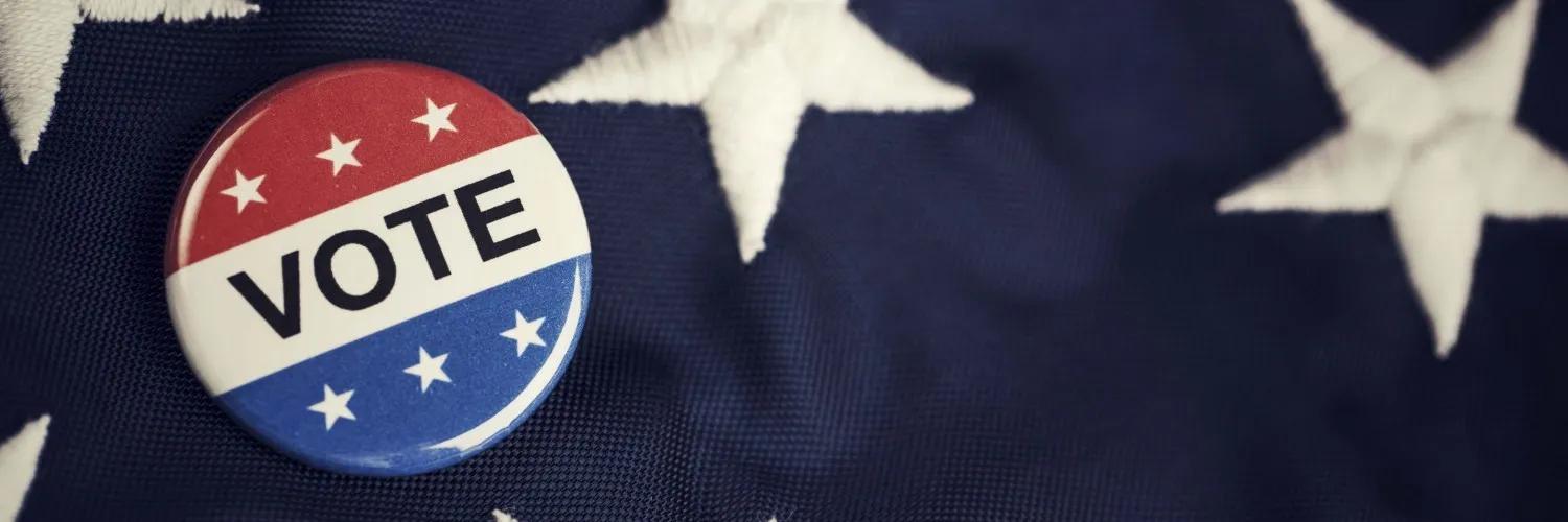 flag with vote button on top
