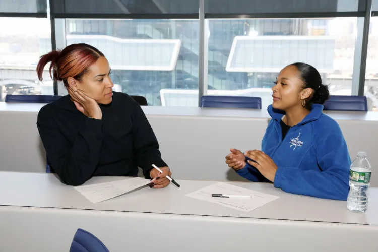 The workshop included one-on-one sessions about financial wellness and career paths in the finance industry. Photo credit: Michael DiVito
