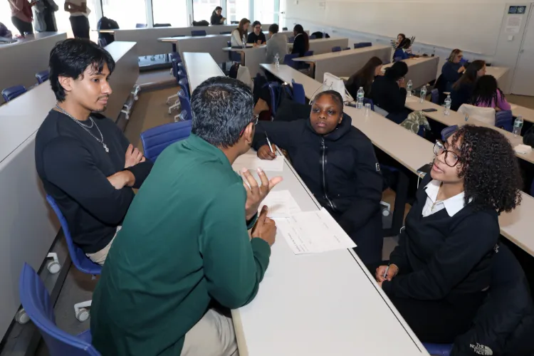 Middle schoolers from Figure Skating in Harlem were eager to learn from Columbia Business School students. Photo credit: Michael DiVito