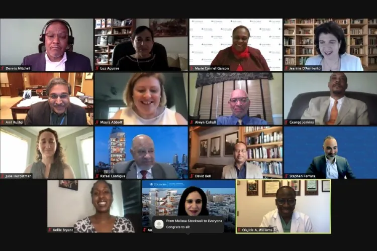 Participants in the ceremony on Zoom.