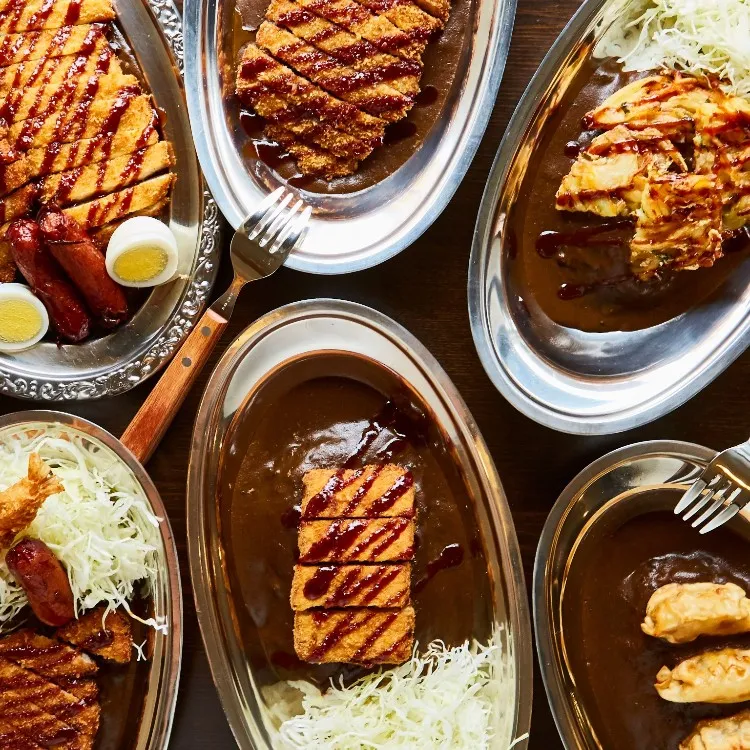 Curry dishes at Go! Go! Curry! on 125th Street in Harlem.