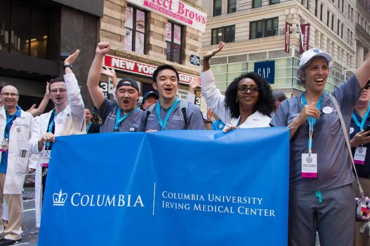 Representatives from CUIMC joined the Hometown Heroes parade honoring health care heroes and essential workers of New York City. 