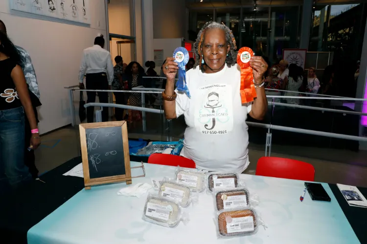 Harlem native Jean Chatman, the founder of Uptown’s beloved bespoke bakery Chatman J. Cakes, brought her award-winning desserts to Taste of Harlem 2025. Photo credit: Michael DiVito